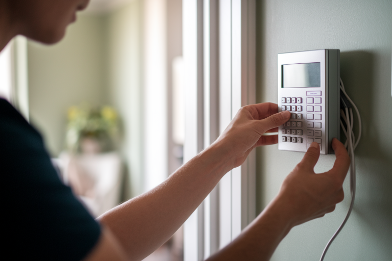 personne-manches-courtes-interphone-fils