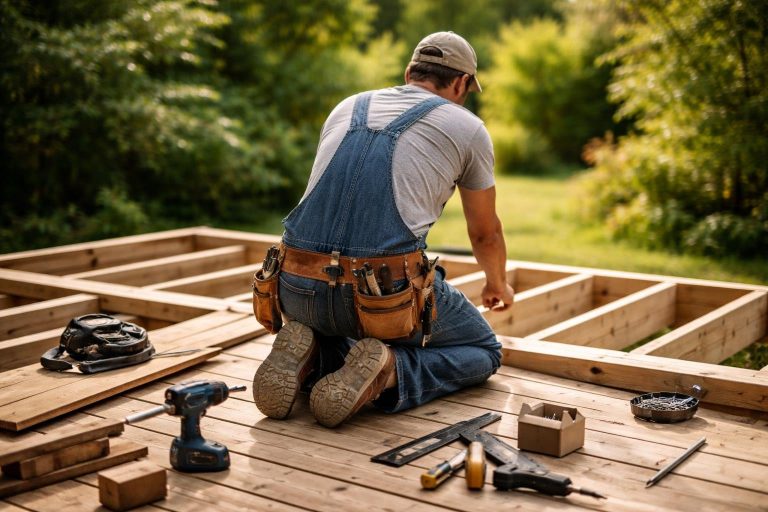 homme-salopette-terrasse-bois-outils